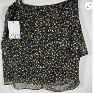 Zara Womens Skirt Flower printed Layered Ruffle Small